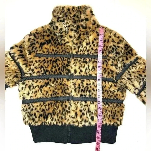 2B BEBE womens Faux Fur Animal Print Jacket& Coat Size - Medium - Picture 4 of 9